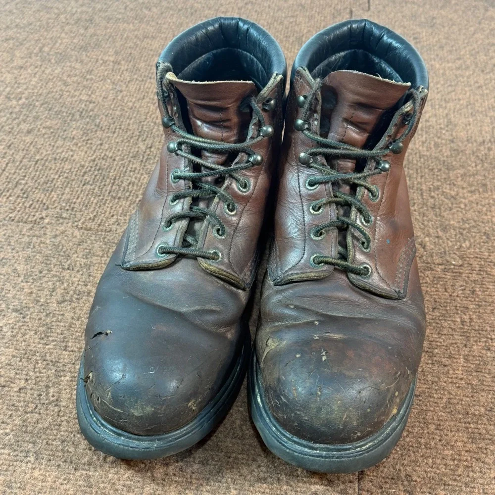 Red Wing 2245 Mens Brown Leather 6 Inch Steel Toe Work Boots Size 12 D USA Made